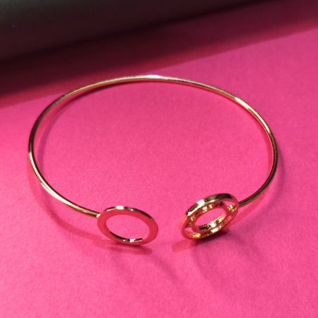 FR Double Circle Open Bracelet