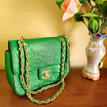FR Green Rosette Chain Bag
