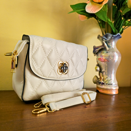 FR Elegant Ivory Crossbody Bag