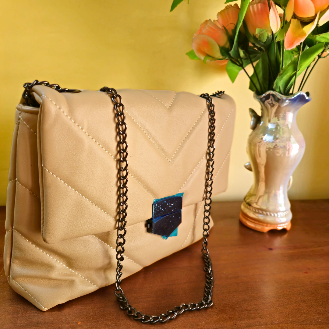 FR Beige Elegance Chain Bag