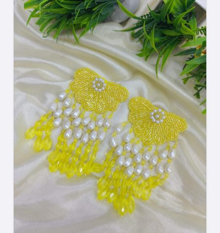 FR Yellow Blossom Pearl Earrings
