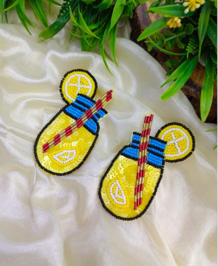 FR Dragonfly Motif Beaded Drop Earrings